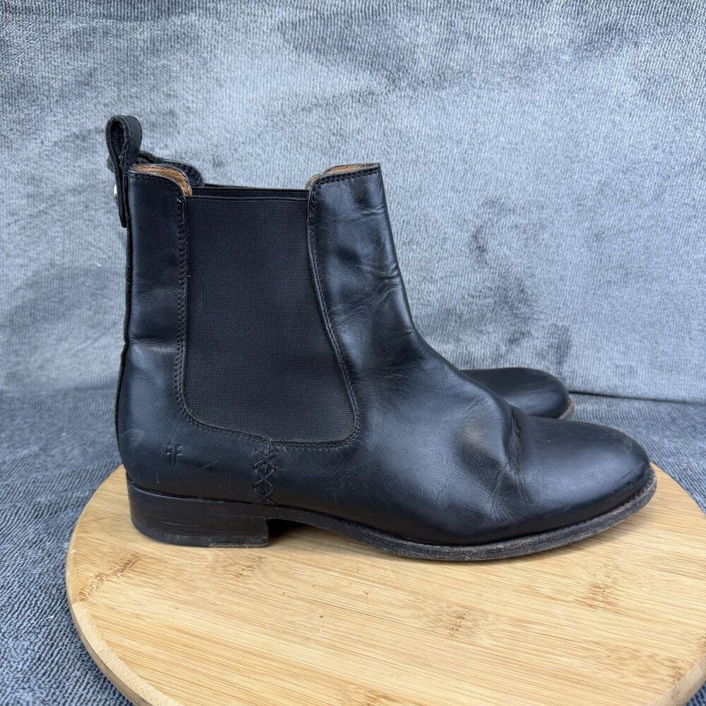 Frye Boots Womens Size 10 Black Leather Chelsea Ankle Pull On 3475453 4003B